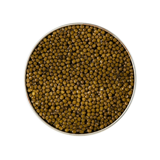 Russian Kaluga Classic Caviar w/ large buttery pearls, dark hues, mild salt