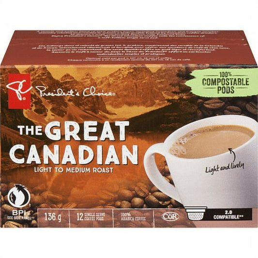 Canadian President's Choice The Great Coffee Keurig Pods 12ct