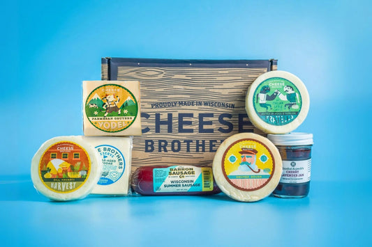 The Charcuterie Box - 5 Wisconsin Cheeses, Summer Sausage & Cherry Lavender Jam