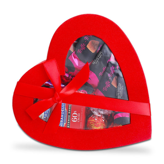 French Heart Shaped Box of Chocolates Gift Basket