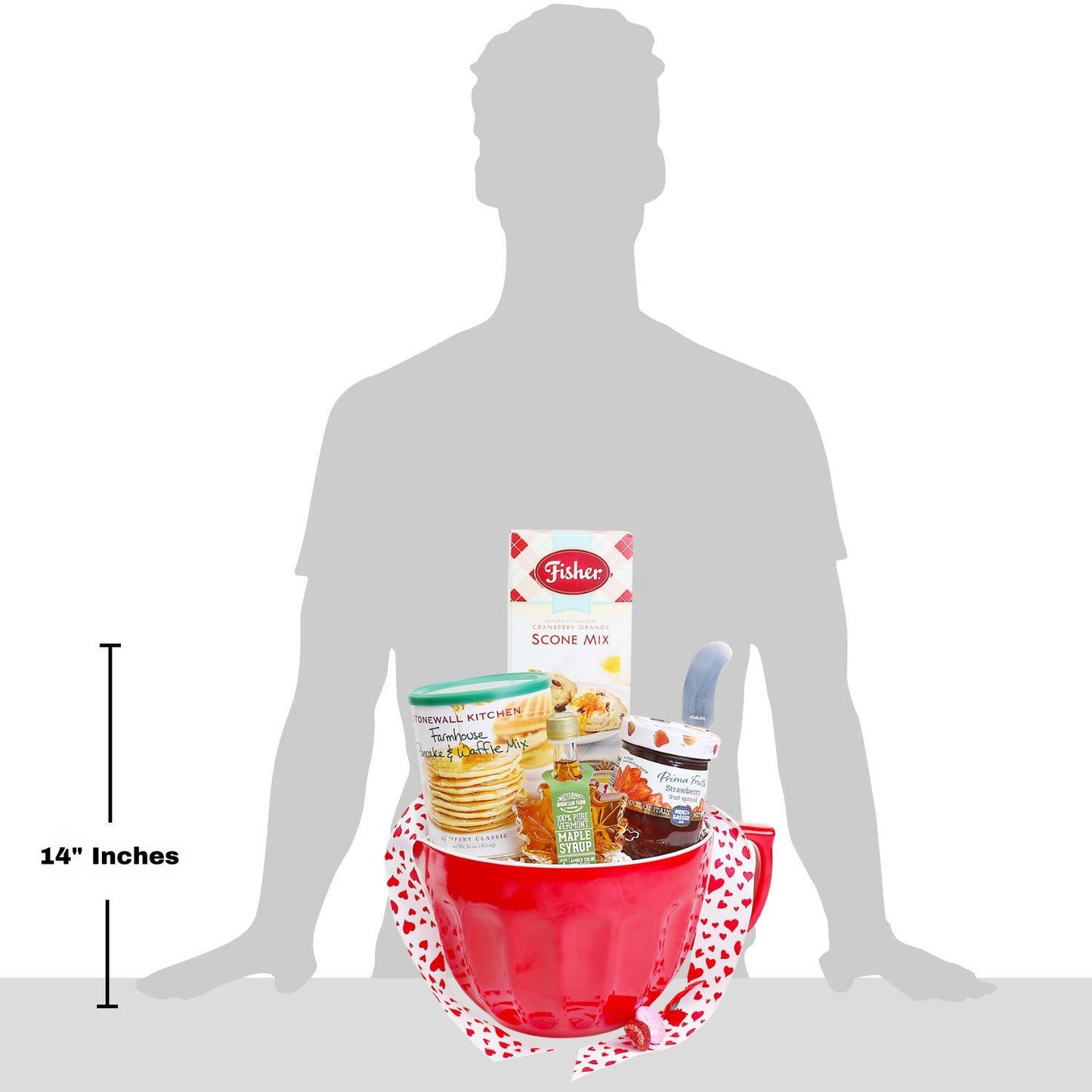 Alder Creek Breakfast Gift – Scone & Pancake Mix with Red Mixing Bowl