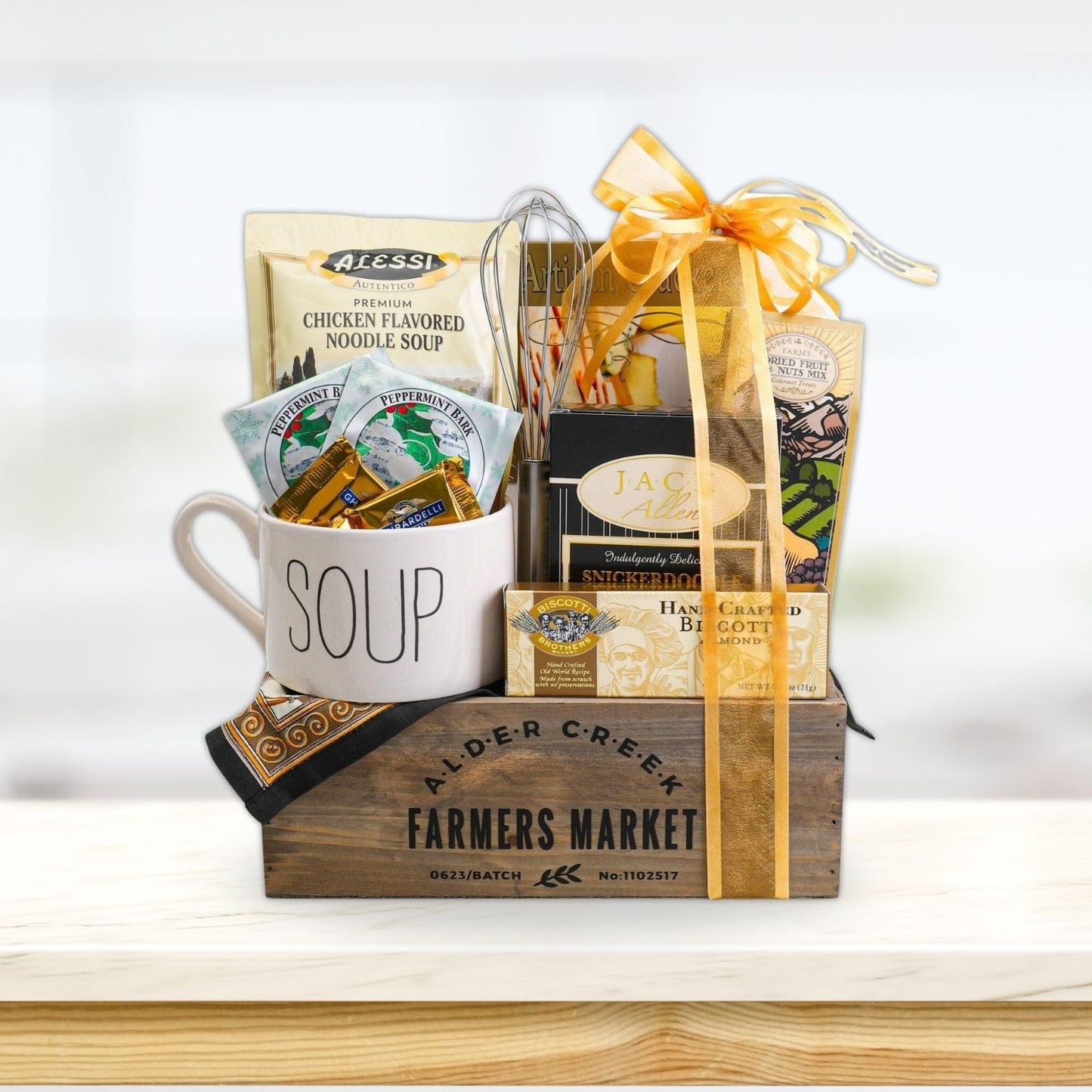 Get Well Soon Gift Tray – Soup Mug, Gourmet Treats & Comfort Foods