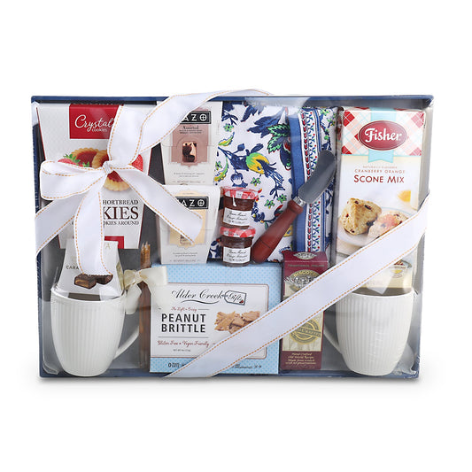 Tea & Treats Gift Tray – Breakfast Goodies, Cookies, Truffles & Tea