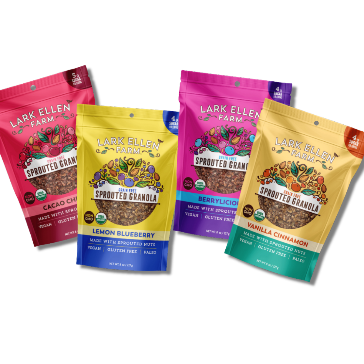 Sprouted Granola Bundle – Grain-Free Vanilla, Berry, Lemon & Cacao