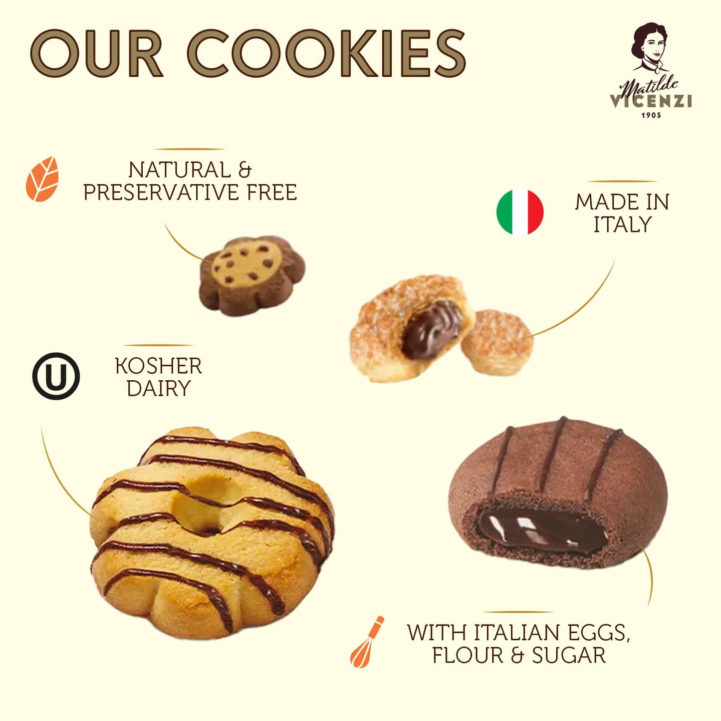 Italian Delicious Nana's Pastries & Cookies – European Variety Pack, 2 Pounds