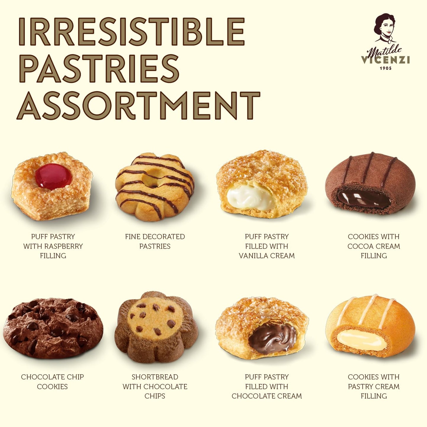 Italian Delicious Nana's Pastries & Cookies – European Variety Pack, 2 Pounds