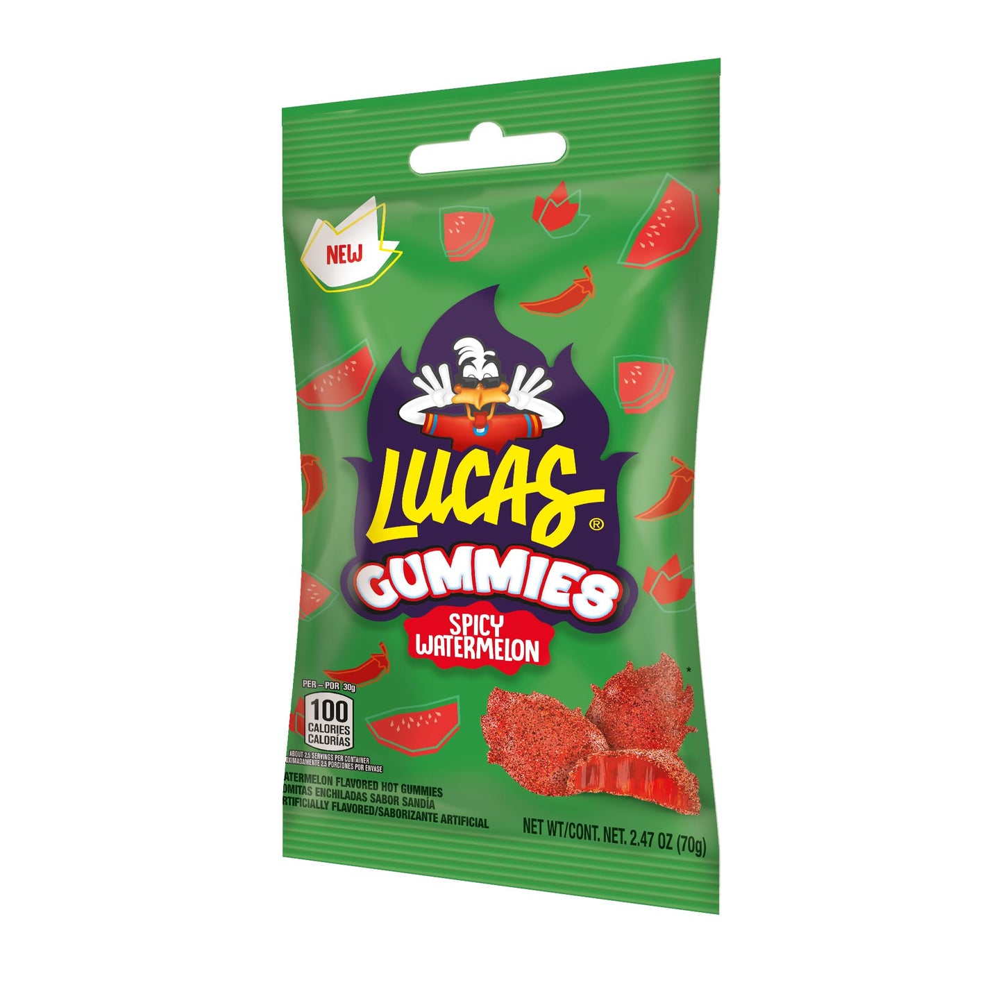 Mexican Lucas Spicy Gummies Watermelon Flavored 12 pack Box, 29.6OZ