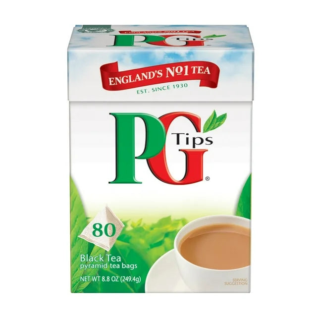 England's PG Tips Black Tea - Pyramid Tea Bags - 80 Bags