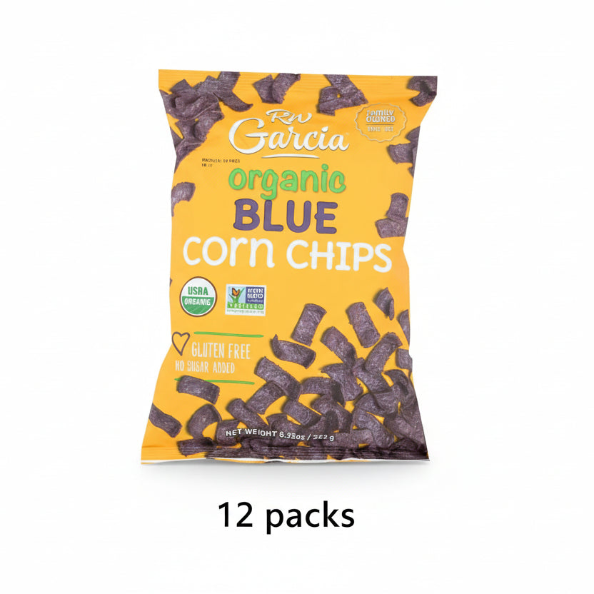 R.W. Garcia Blue Corn Chips - Premium Tortilla Chips - 12 Packs