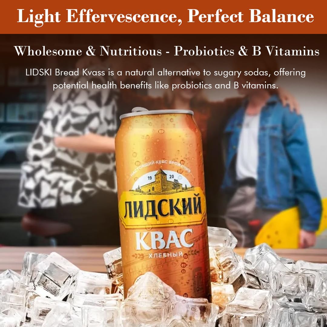 Authentic Russian Bread Kvass Drink β Rye Fermented Soda, 0.5L x 3 | Probiotic Boost - Taste The Planets