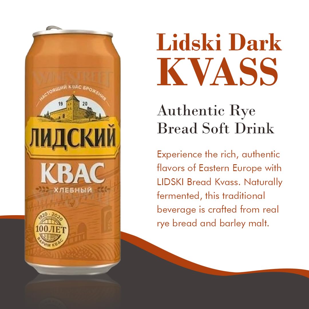 Authentic Russian Bread Kvass Drink β Rye Fermented Soda, 0.5L x 3 | Probiotic Boost - Taste The Planets