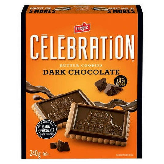 Canadian Leclerc Celebration Dark Chocolate Cookies – 70% Cocoa Butter, 240g - Taste The Planets