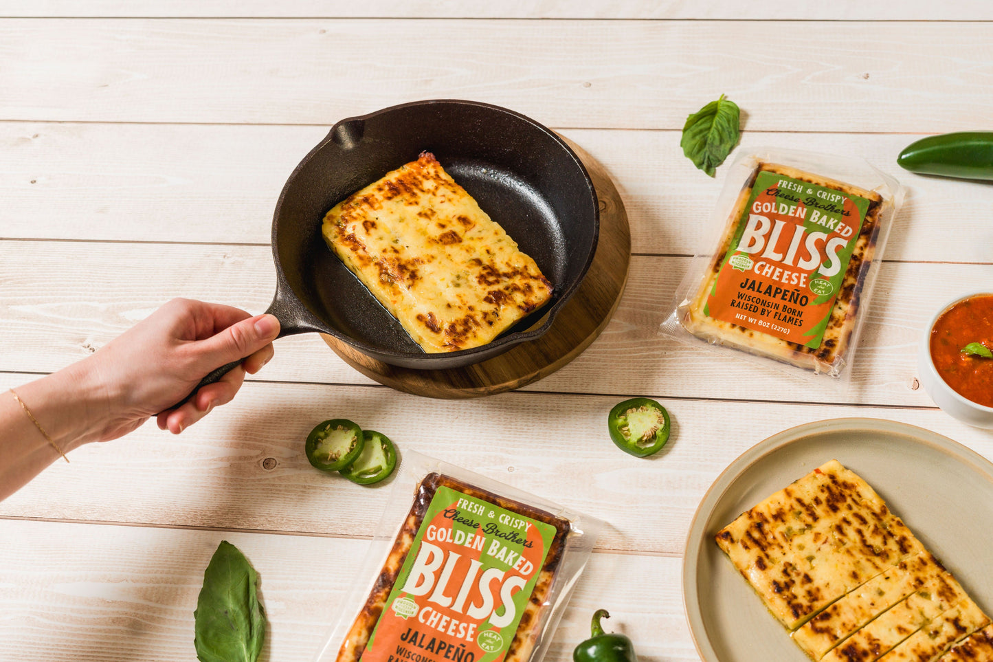 Jalapeño Golden Baked Bliss - Spicy Hot Baked Wisconsin Cheese