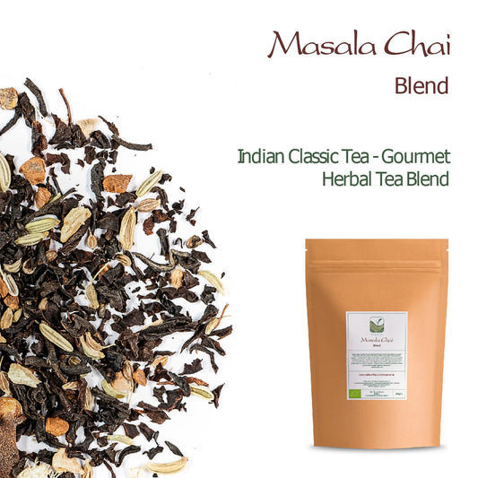 Indian Masala Chai Organic Black Tea – Spiced Loose Leaf Breakfast 100g - Taste The Planets