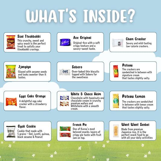 Korean Snack Box Variety Pack 50ct – Candy, Cookies, Chips & Treats Gift Sampler