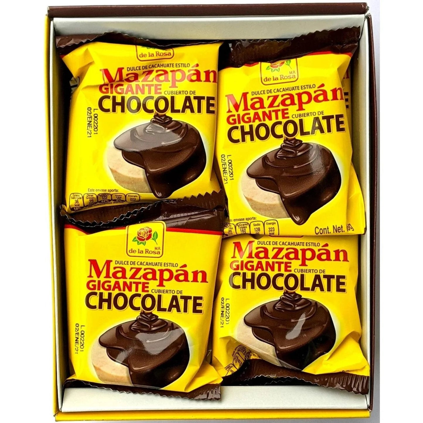 Mexican De La Rosa Chocolate Covered Mazapan - 16 Counts - Taste The Planets