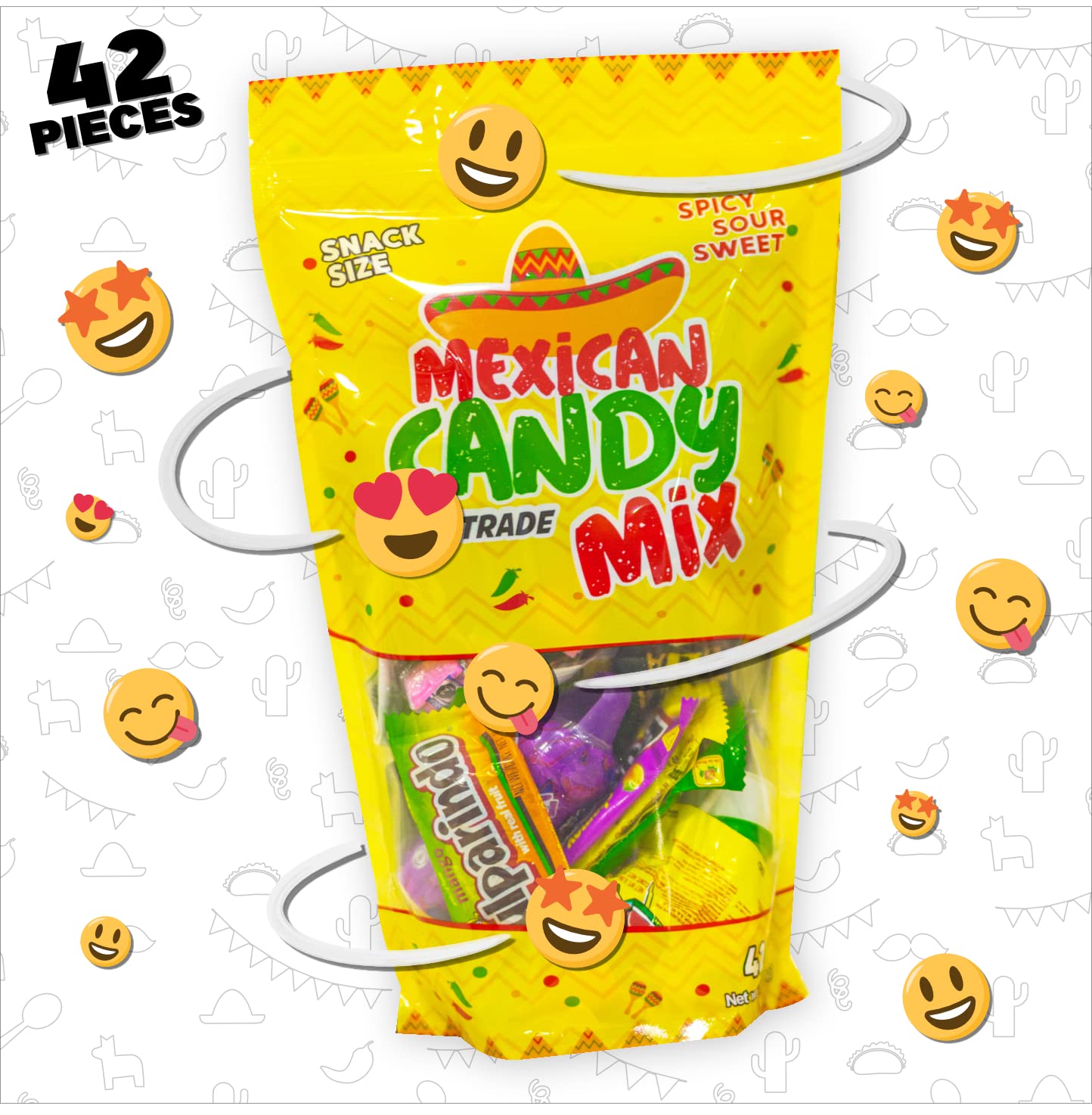 Mexican Candy Mix 42ct - Spicy Sweet Sour Dulces Luca Pulparindo Rellerindo