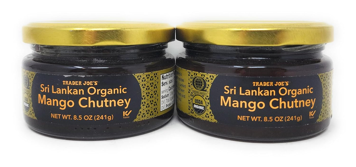 Organic Sri Lankan Mango Chutney 8.5oz - Pack of 2 | Authentic, Sweet & Spicy Spread - Taste The Planets