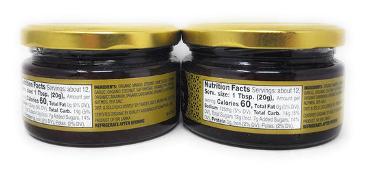 Organic Sri Lankan Mango Chutney 8.5oz - Pack of 2 | Authentic, Sweet & Spicy Spread - Taste The Planets