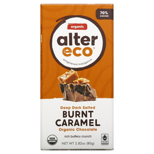 Alter Eco Dark Salted Burnt Caramel Organic Chocolate (12x2.82 OZ)
