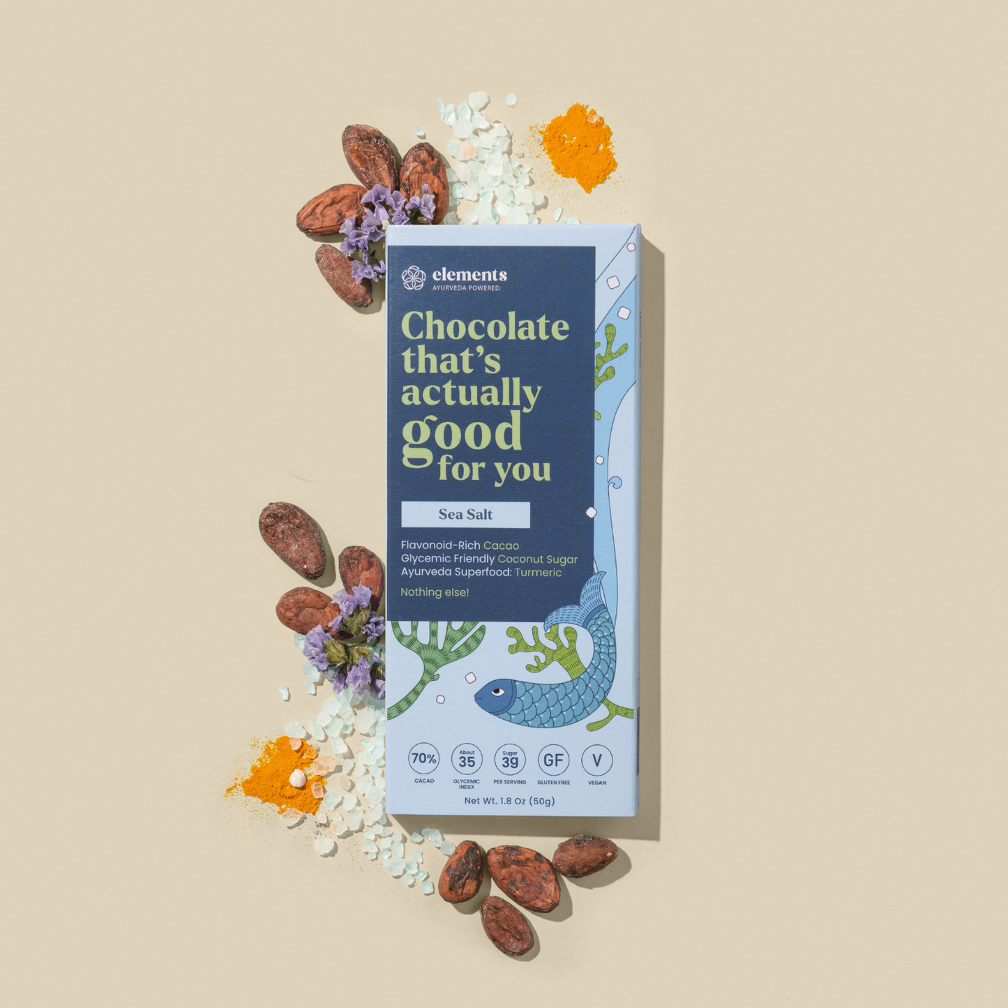 Italian & Indian Sea Salt Turmeric Dark Chocolate – 70% Organic Batch Treat