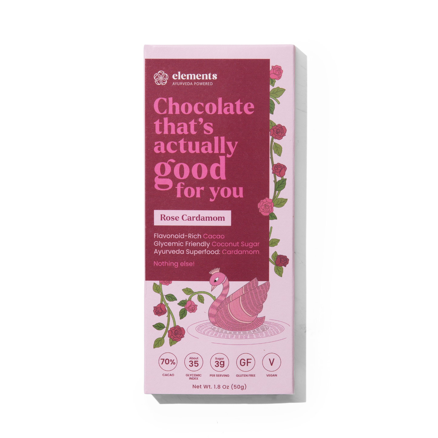 Rose Cardamom Dark Chocolate – Organic, Low Sugar, Decadent Treat