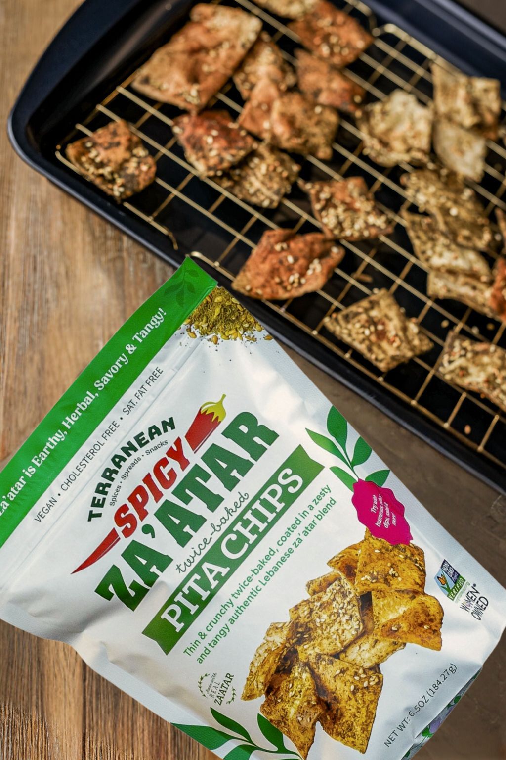 Crunchy Lebanese Za’atar Pita Chips – Vegan, Low-Fat, Authentic