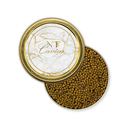 Russian Kaluga Reserve Caviar w/ large light-colored pearls - buttery taste