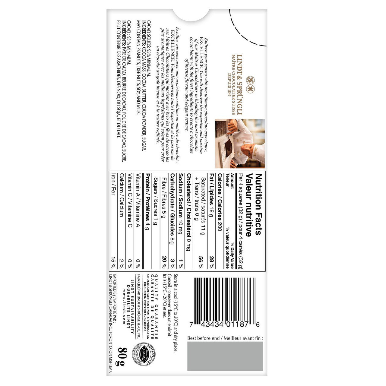 Lindt EXCELLENCE Chocolate Varieties Single to Family Sizes | Swiss Imported