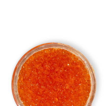 Russian Salmon Roe (Chum) with large orange pearls and rich briny flavor