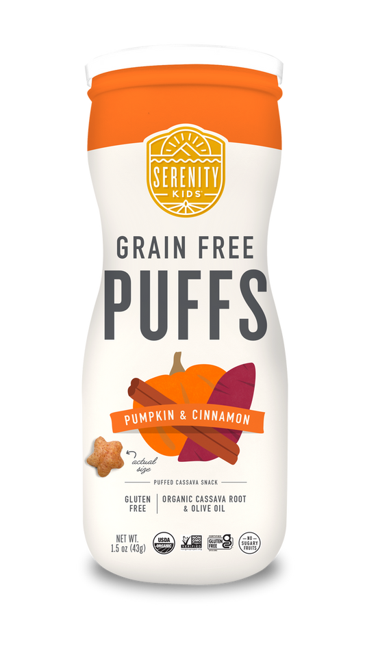 Serenity Kids Puffs Pumpkin - Healthy Baby Veggie Snacks - 6 Packs