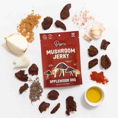 Vegan Applewood BBQ Shiitake Mushroom Jerky – Gluten-Free Snack
