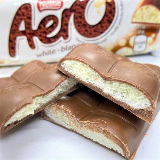 Nestle AERO White Chocolate Bars 24-Pack Box (42g) – Canadian, Australian Mix