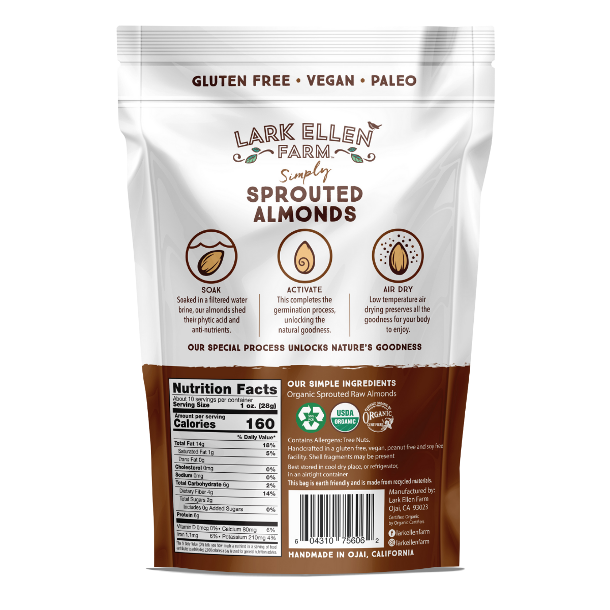 Organic Sprouted Almonds – Air-Crisped, Easy Digestion, Clean Crunch