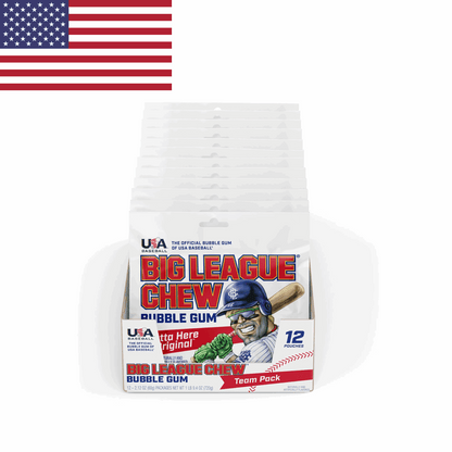 American Big League Chew Bubble Gum 12 Ct - USA Baseball Candy Packs | Taste The Planets 