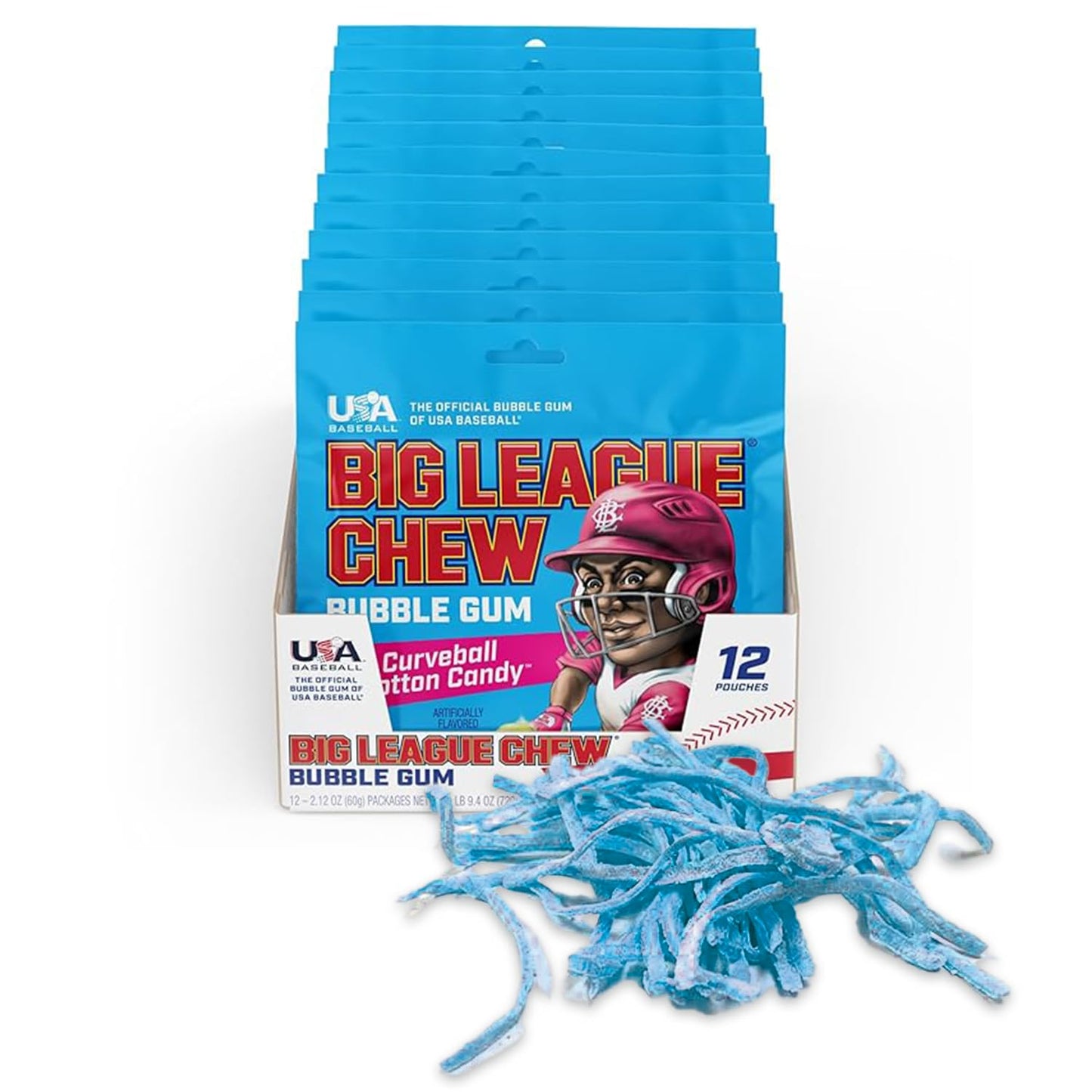 American Big League Chew Bubble Gum 12 Ct - USA Baseball Candy Packs