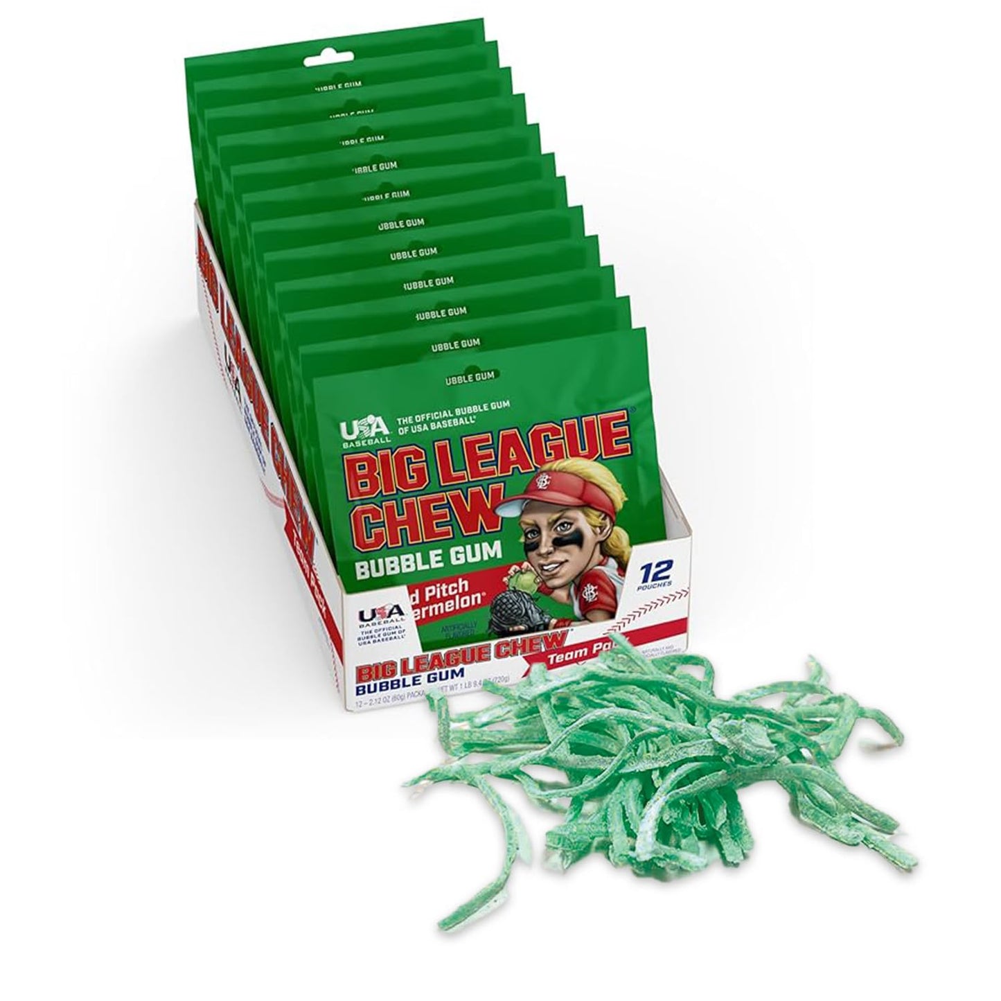 American Big League Chew Bubble Gum 12 Ct - USA Baseball Candy Packs