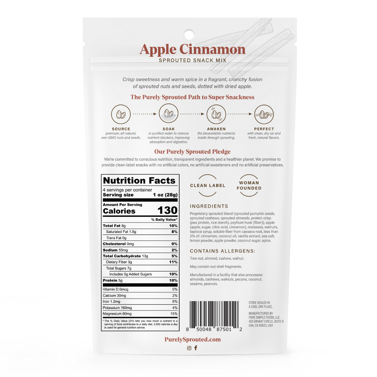 Sprouted Apple Pie Trail Mix – Vegan, Gluten-Free, Protein-Packed Snack