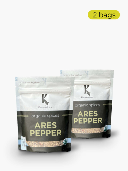 Ares Organic Pepper Blend – Black Pepper, Garlic & Onion Seasoning