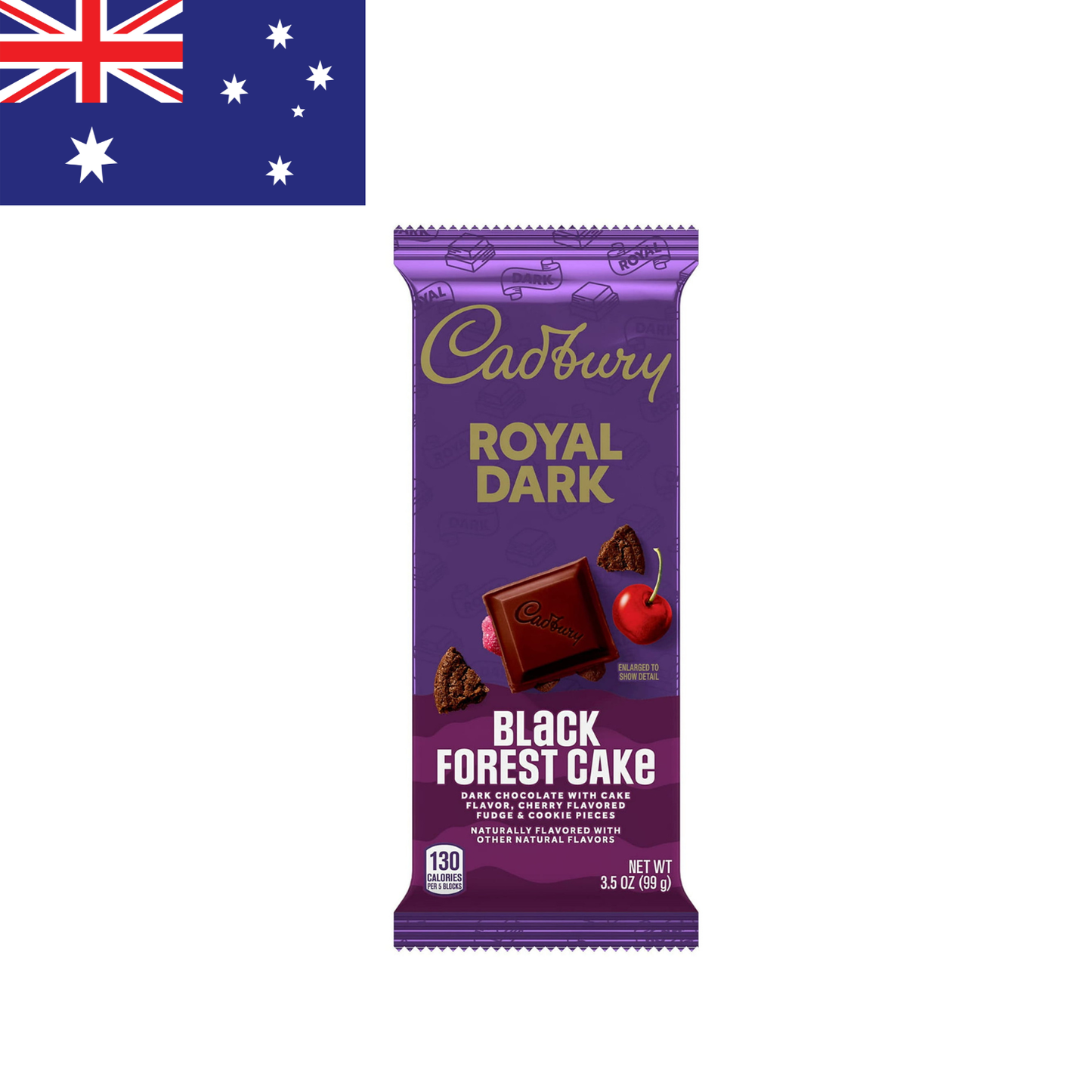 Australian CADBURY ROYAL DARK Black Forest Cake Chocolate Bars Single - 14 Packs