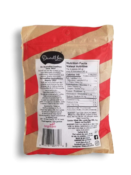 Darrell Lea Soft Plant-Based Strawberry Liquorice - 200g Bag | Taste The Planets 