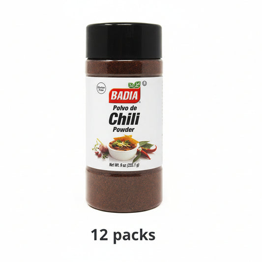 Badia Chili Powder - 12 Pack (9 oz Each) Premium Spice Blend Seasoning