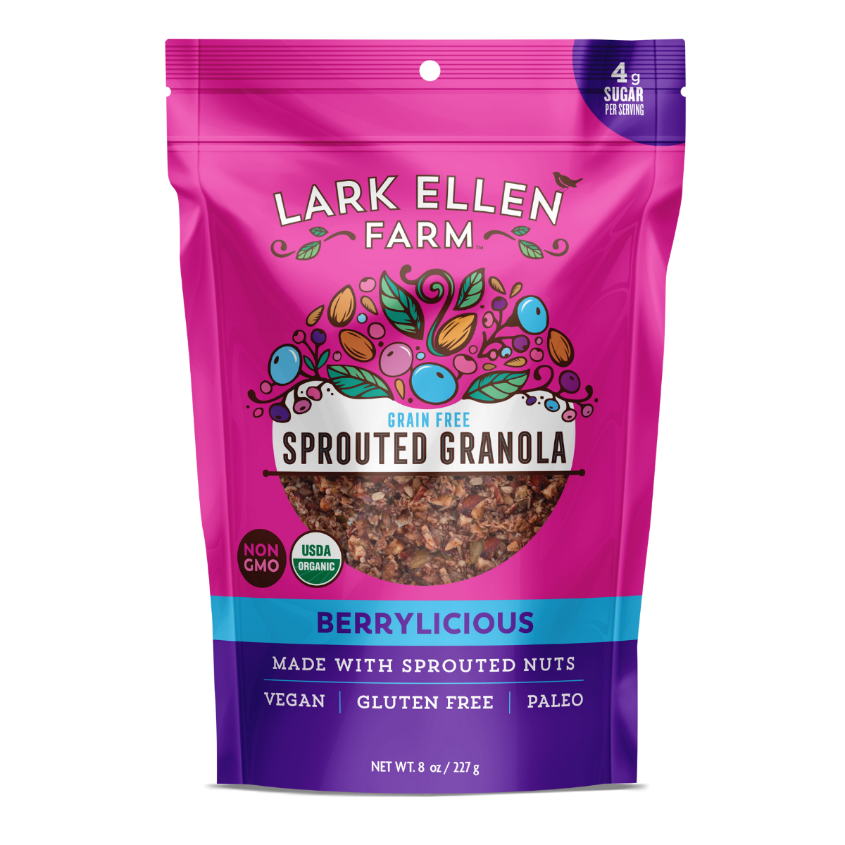 Berrylicious Granola – Organic Sprouted Nuts & Seeds, Gluten-Free