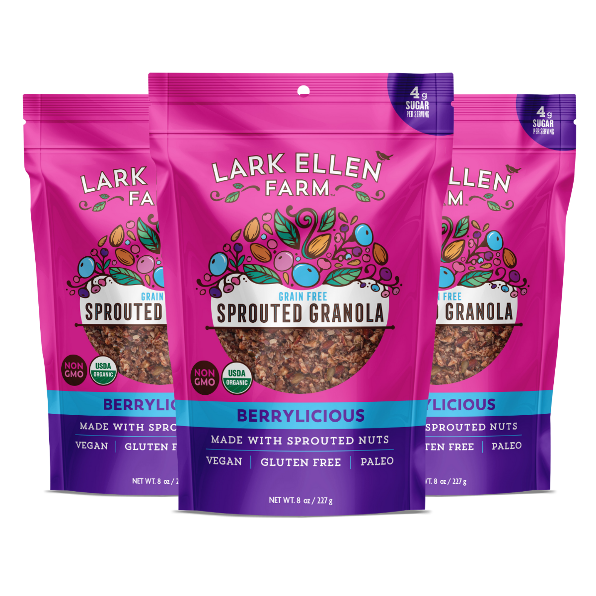 Berrylicious Granola – Organic Sprouted Nuts & Seeds, Gluten-Free