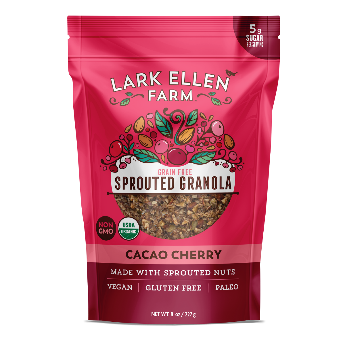 Cacao Cherry Granola – Grain-Free, Vegan, Gluten-Free & Sprouted Nuts