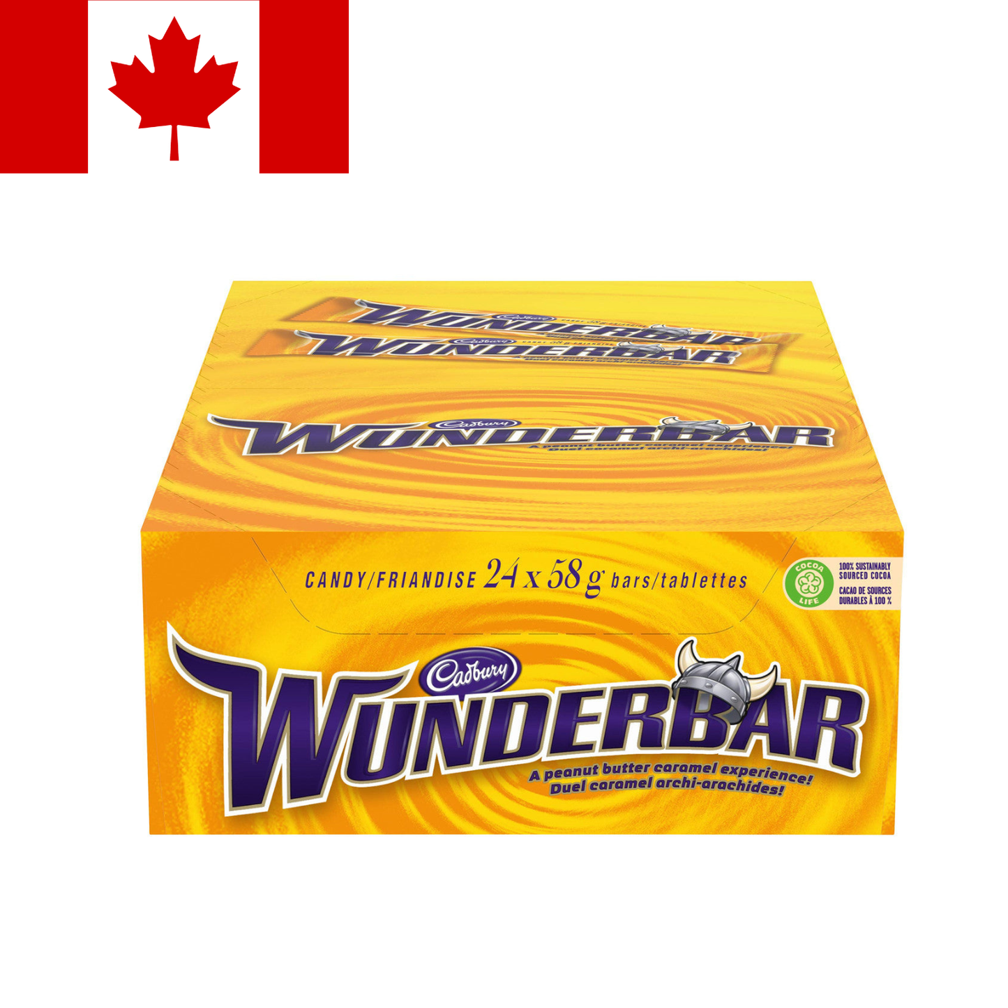 Canadian Cadbury Wunderbar Chocolate Bars - 24x58g Bars