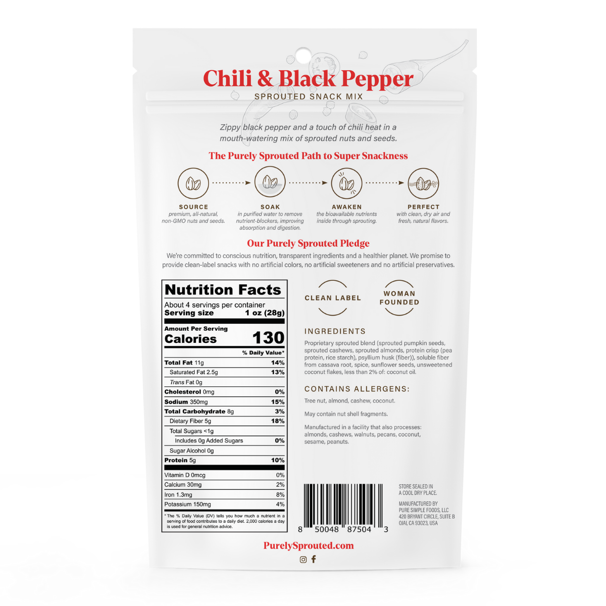 Chili & Black Pepper Trail Mix – Spicy, Sprouted, Vegan, Gluten-Free