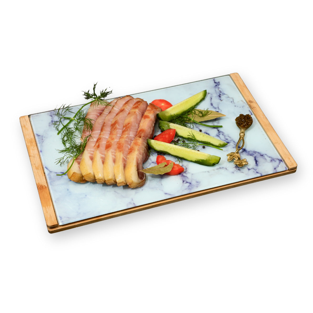 Russian Cold Smoked White Sturgeon w/ rich smoky flavor and buttery texture