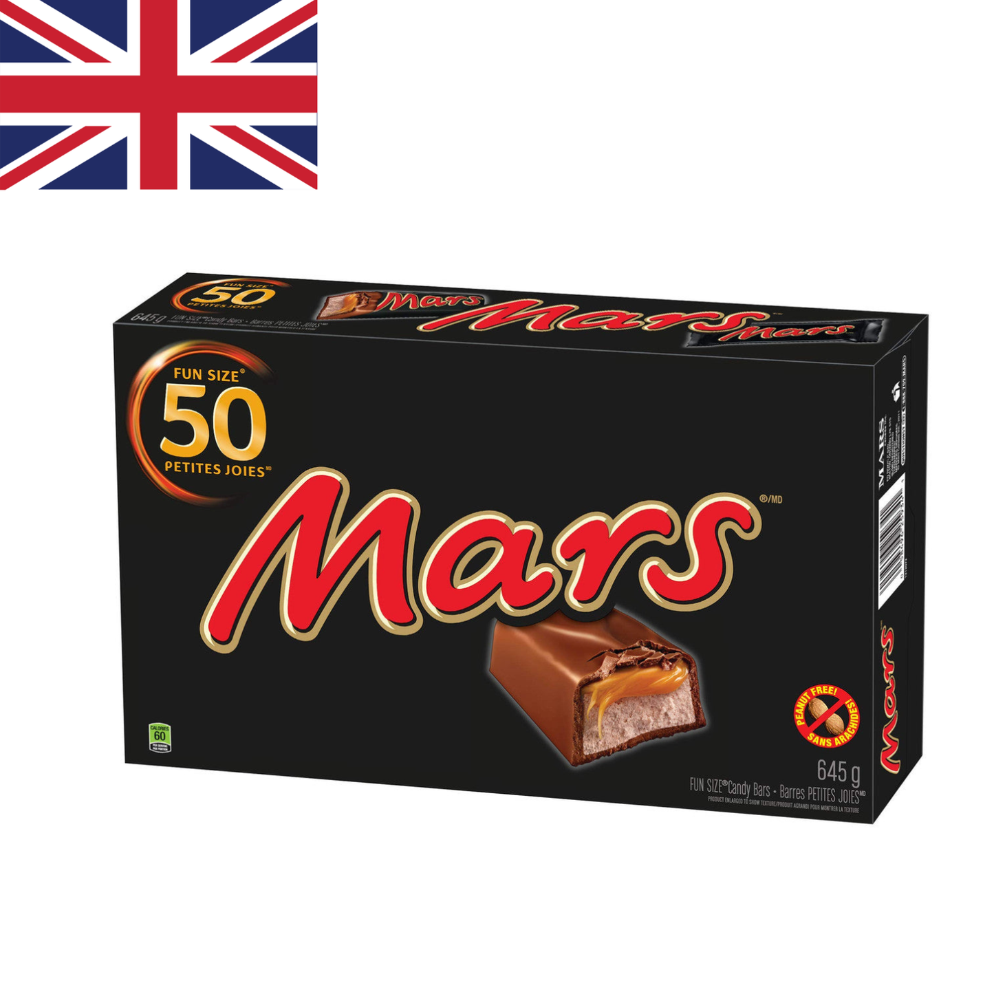 English Mars Fun Size Bars 50 Pack (12.9g Each) – Peanut Free Chocolate