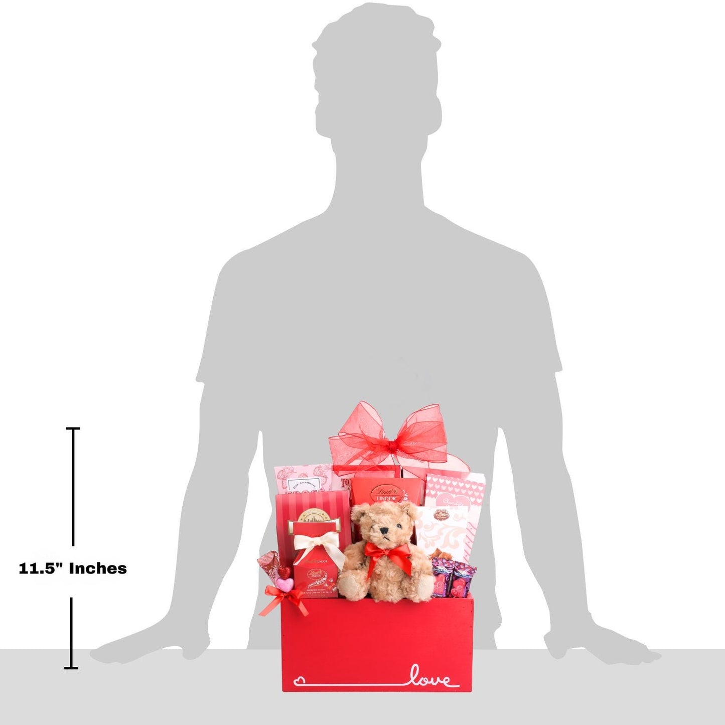 Be My Valentine Gift Basket Chocolate Cookies - Truffles - Popcorns